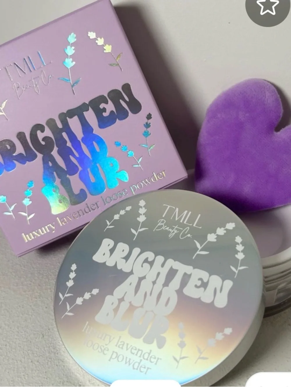 Brighten and Blur Luxury Lavender Loose Setting Powder - Lavender